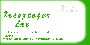 krisztofer lax business card